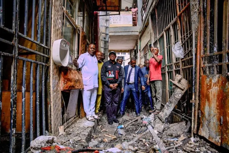 Peter Obi visits fire-ravaged Eda Plaza in Abuja, pledges support to over 45 affected traders